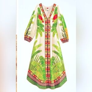 Farm Rio Fresh Forest Midi Dress size M New with tag